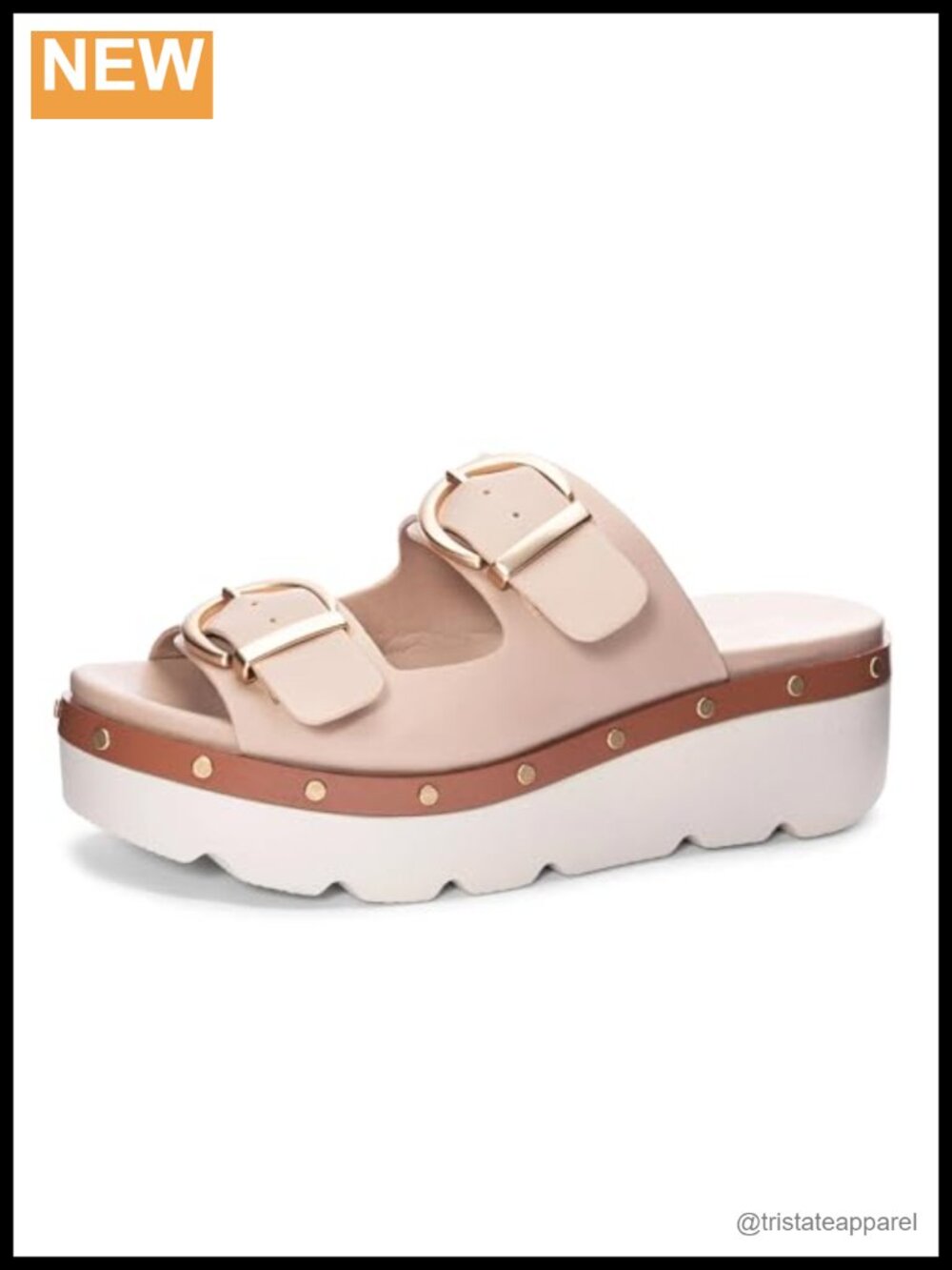 Chinese Laundry Surfs Up Wedge Sandal Platform Slide Dual Strap Buckle